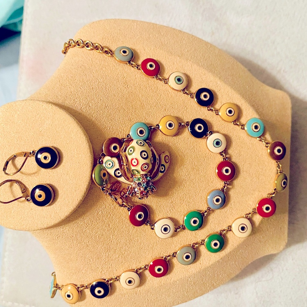 Joan Rivers Evil Eye Necklace, Bracelet, Brooch and Earrings